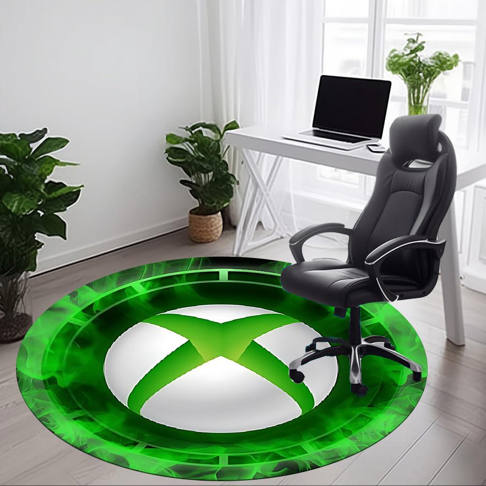 1pc Xbox Gaming Office Round Area Rug, Indoor Mat Suitable For Office, Under Office Chairs Bedroom Living Room Home Decor, Room Deco