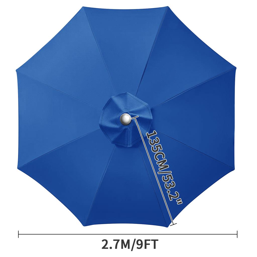 Waterproof Replacement Umbrella Cloth 2/3M Patio Parasol Cover UV-Anti Canopy Cover Replacement Parasol Cover for Balcony Garden