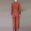 Toamnă Iarnă Femei Gâtul O cu mânecă lungă Culoare uni Pantaloni cu picioare largi Toate se potrivesc cu costume din două piese