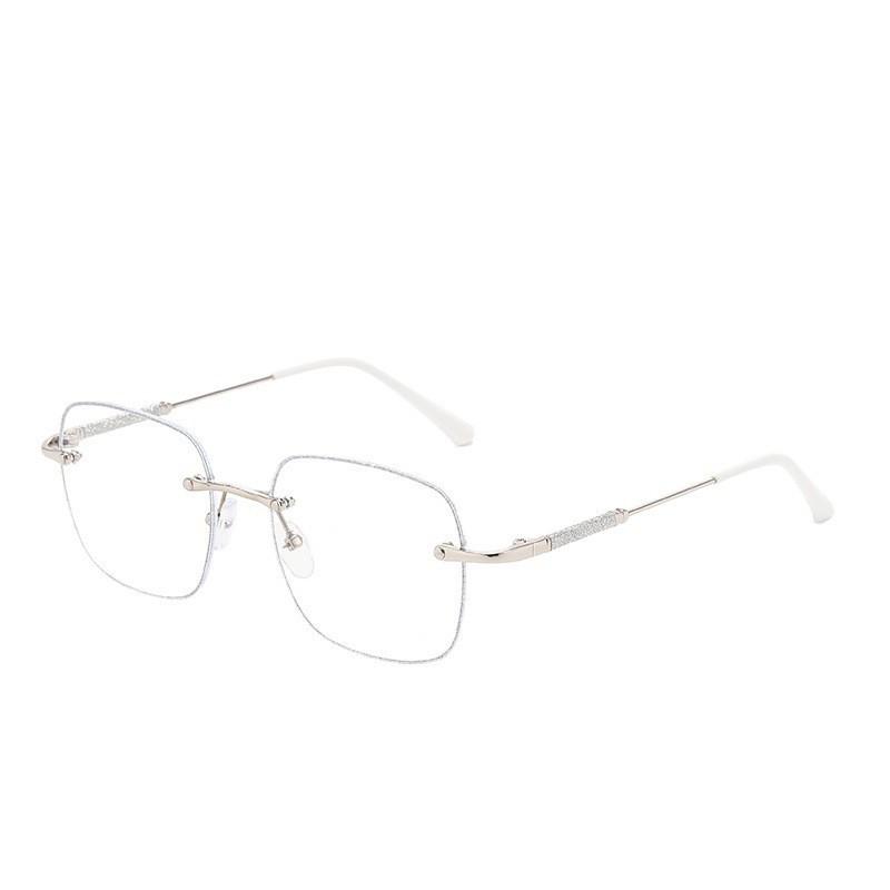 Baby's Breath Frameless Anti-Blue Light Glasses: Trendy Blush Square Frame for Women