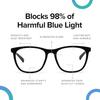 Intellilens | Zero Power Blue Cut Computer Glasses | Anti Glare, Lightweigh | UV Protection Specs | Unisex | Matte Black | Round | Medium