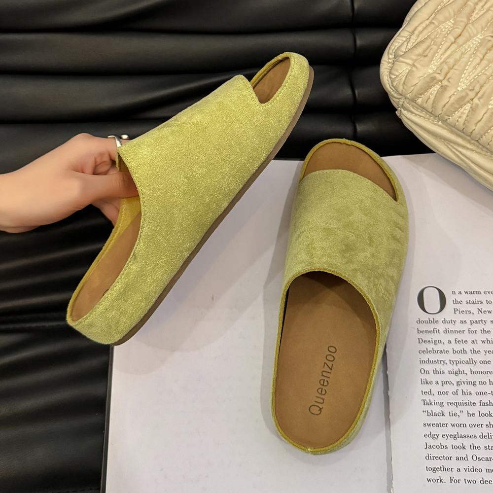 Summer Cork Sandals Women Fashion Clogs Thick-soled Slippers Women Suede Beach Sandals With Arch Support Women Clogs Sandals