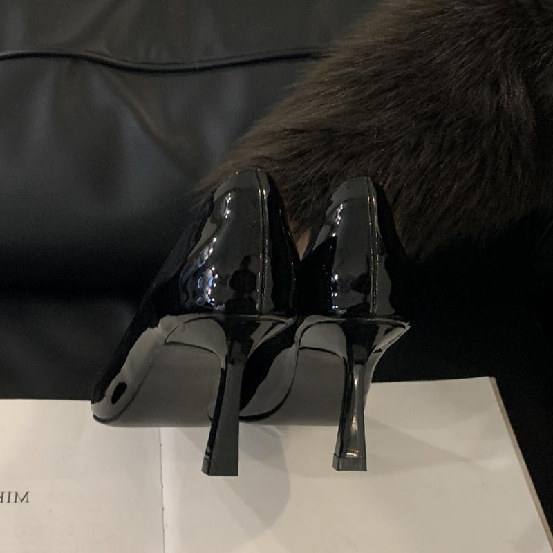 Mode Eilyken Street Style Épissage Métal Bout Pointu Mule Escarpins Femmes Mode Talons Hauts Fins Soirée Banquet Chaussures Dames