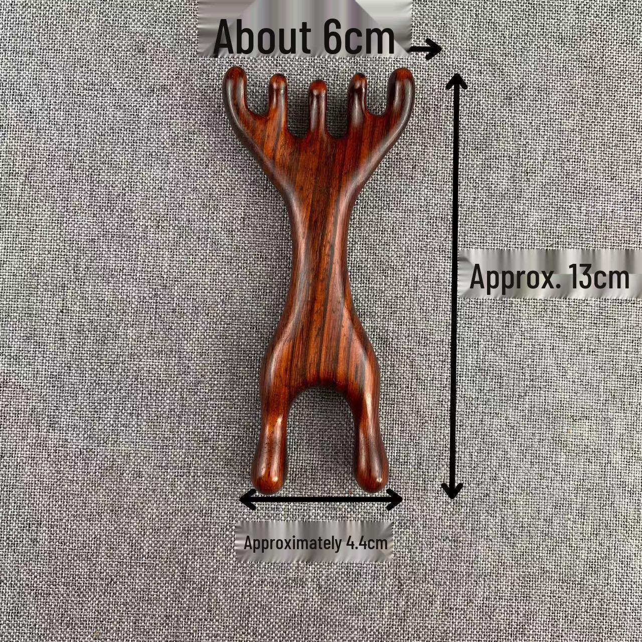 

Sandalwood Antler Dual-Use Massage Comb & Nose Scraper with Long Handle for Head Therapy