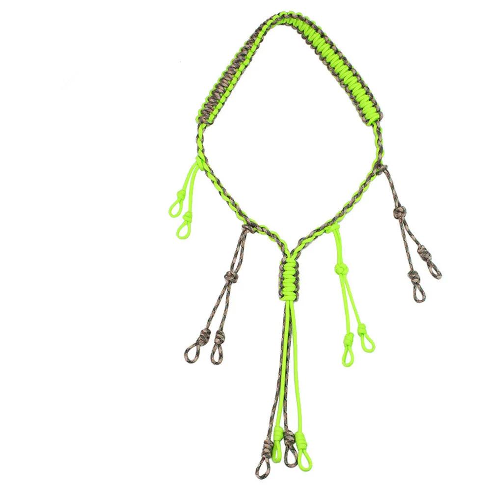 

1PCS Hunting bait Rope duck call Rope Rope Hunter game adjustable 12-ring braided whistle bird collar sling hunting supplies фарби люмінесцентні зелений колір