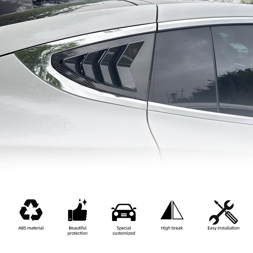 1Pair Rear Side Window Shutter Cover Air Vents Sunshade Louver Covers Car Window Trim Spoiler For Tesla Model X 2015 2016-2025