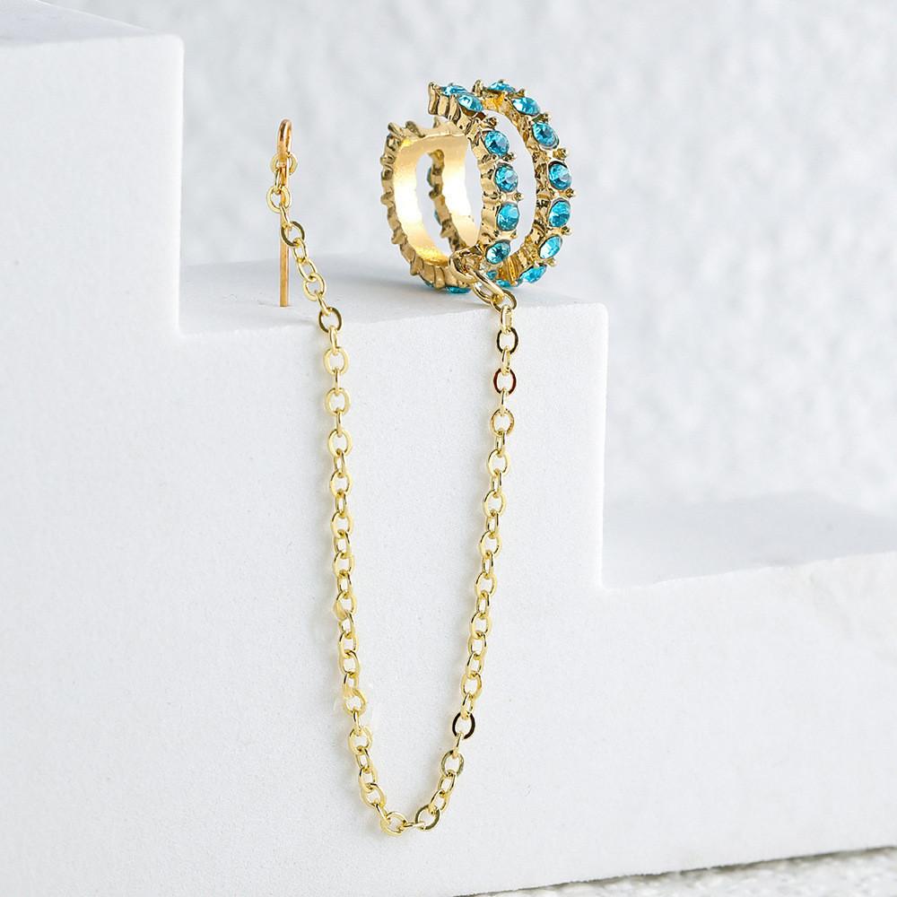 Creative Fashionable Chain Stud Earrings Simple Geometric Jewelry Ear