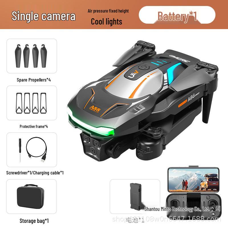 A88 Drone with 8K HD Triple Cameras, Remote Control, Optical Flow, and D Stream Colorful Lights