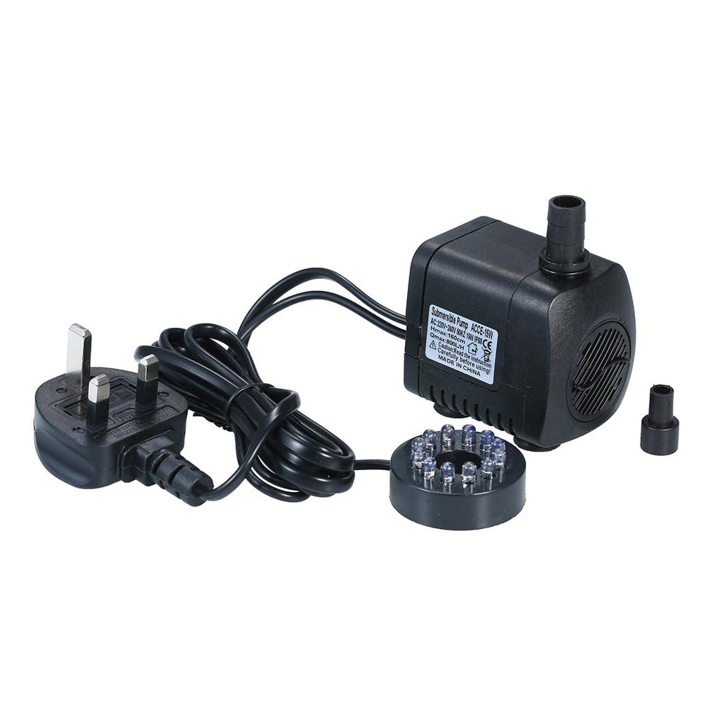 LED Light Submersible Pump 800L/H Ultra-Quiet Aquarium Pond Tank Pool Water Fountain Pump AU Plug