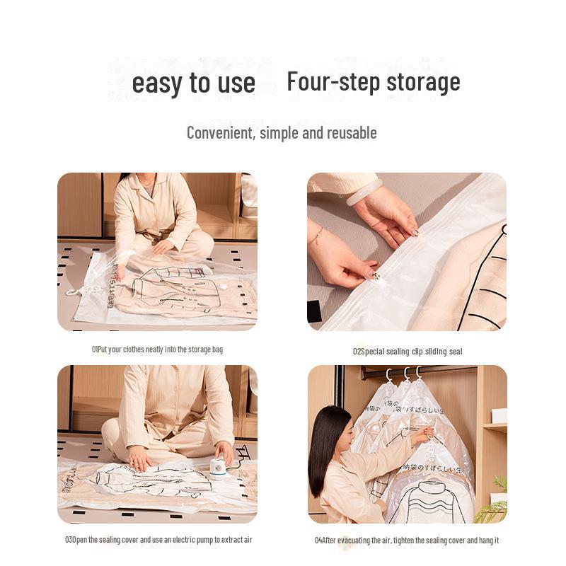 Vacuum Hanging Compression Bag for Down Jacket - Dustproof Coat Storage and Cover