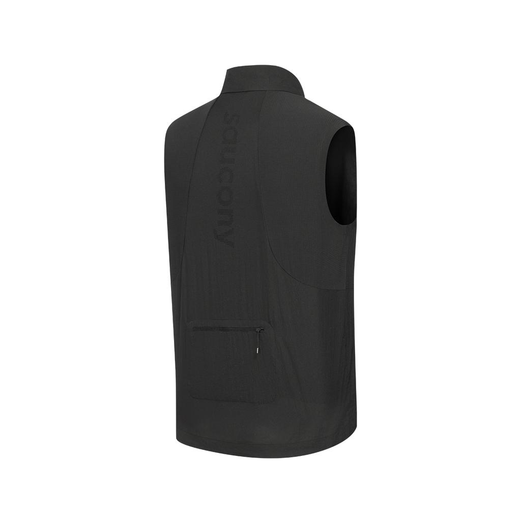 Saucony Stand Collar Zipper Comfortable Vest Men vests SA2269VT31L-BK001
