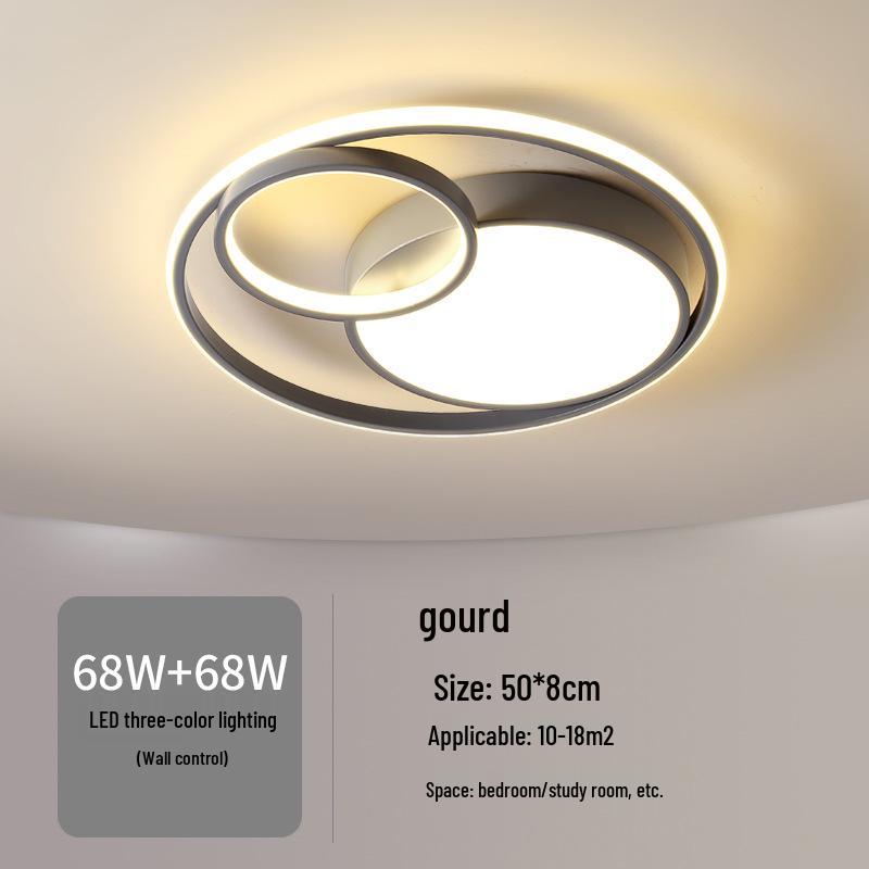 Nordic Modern LED Ceiling Light - Minimalist Black & White Design for Bedroom, Study, or Romantic Settings