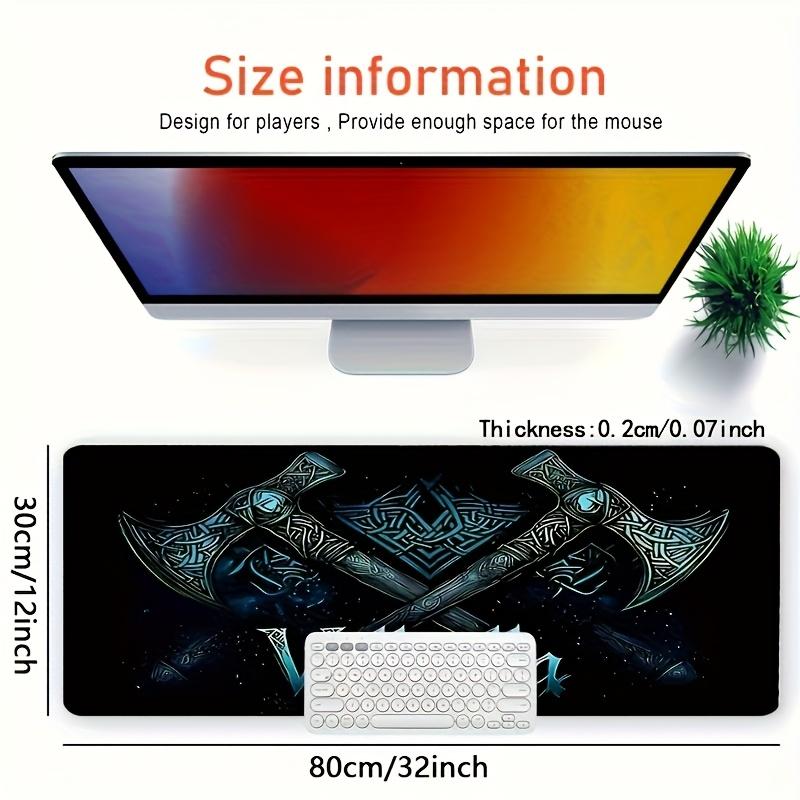 Tappetino per scrivania da gioco Vikingo Valhalla Tappetini da gioco Mousepad grande Mousepad 400X900 PC Computer Design ascia doppia runa Tappetino esteso