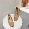 Fashion Flat Shoes for Women 2025 Spring Autumn Mary Janes Shoes Square Toe Shallow Casual Ladies Shoes Women's Plus Size 41-43 loafers