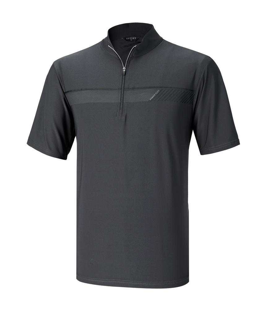 EXTRASPORTY [2Pack] Men'S Rapid Run Front Print Short Sleeve Zip-Up T-Shirt 5 Colors (C Type)