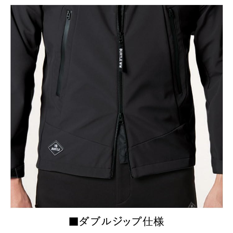 BURTLE 3190 Windproof Hoodie Jacket, Unisex, Water-Repellent, Cold-Weather, Fall/Winter, 2025 Model, BURTLE Workwear (JP, Alphabet, L, 35: Black)