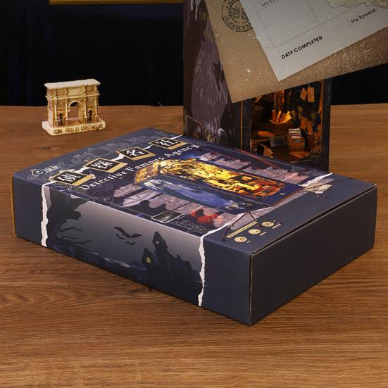 1 Set DIY Book Nook Kit Realistic Smooth Edge Precisely Cut Easy to Assemble Imagination Cultivation Dollhouse 3D DIY Book Nook Shelf Insert Decor for