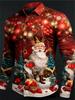 2026 Nieuwste Heren Lange Mouw Shirt, Casual, Modieus 3D Printen, Kerstpatroon, Straat Design, Herfst/Winter