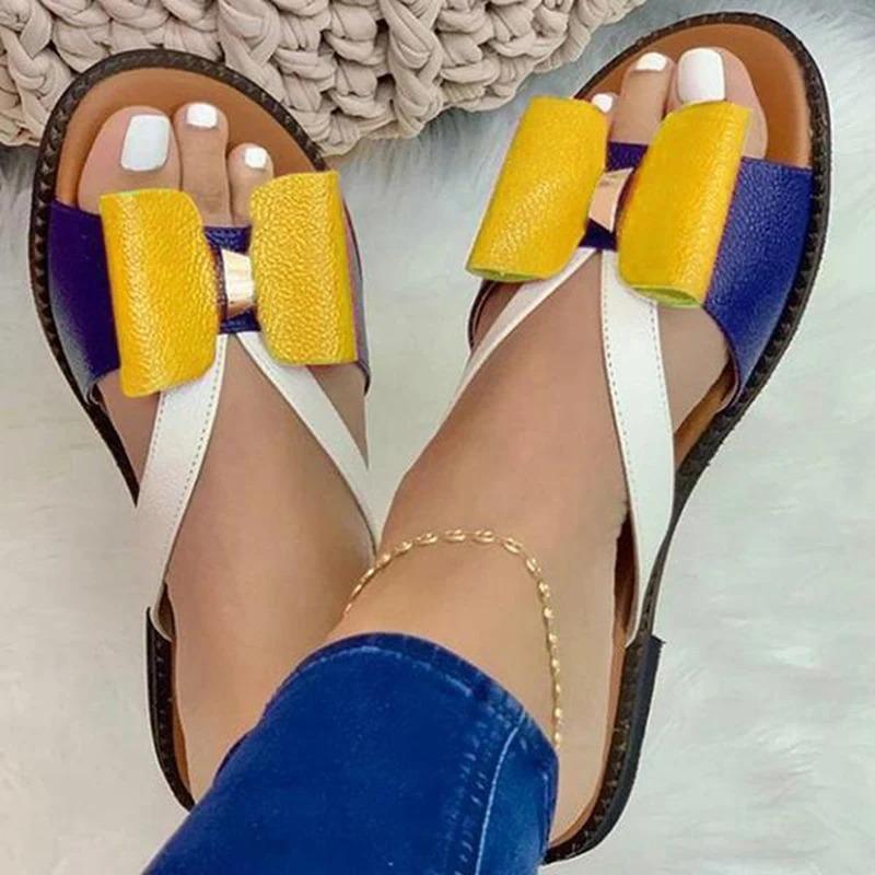 Summer Women Slippers Cute Butterfly Knot Casual Sandals Lady Slides Flats Slip On Women's Shoes Zapatillas Mujer