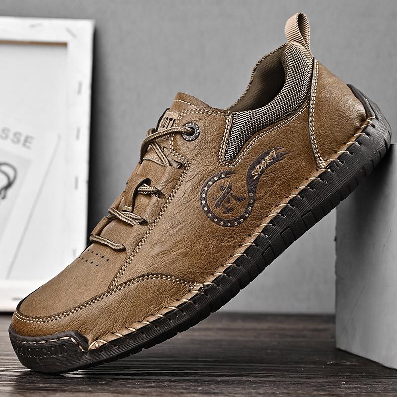 

Мужские кожаные туфли ручной работы кроссовки повседневная обувь для отдыха на природе 46 хаки