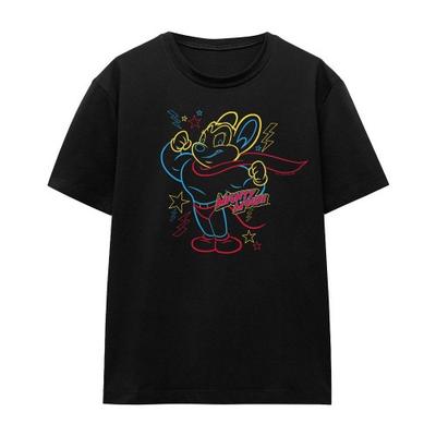 Mighty Mouse Unisex Erwachsenen Hero Neon T-Shirt