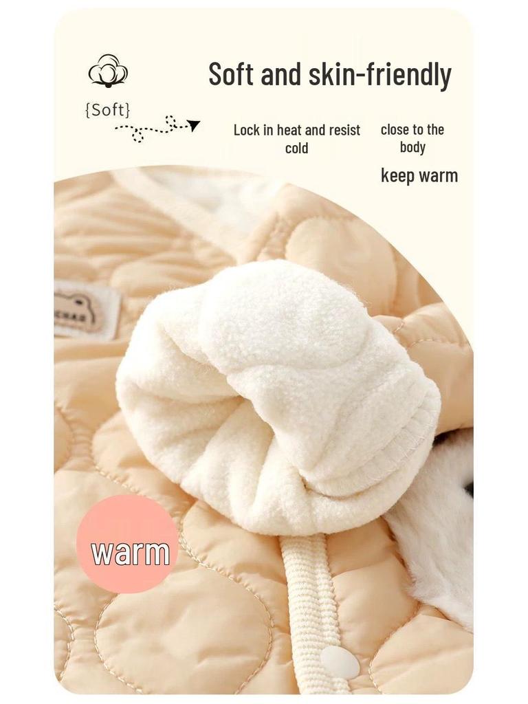 Infant Winter Cotton Jacket - Plush Velvet Lined, Warm Padded, for Autumn & Winter
