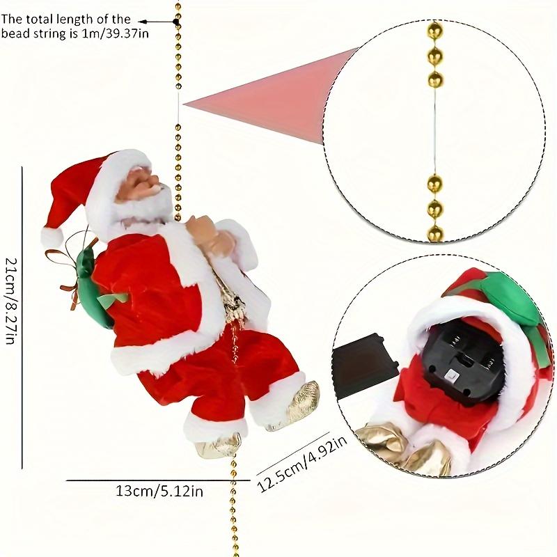 2pcs Electric Santa Claus, One Climbing The Ladder, One Climbing Up And Down The Rope, Santa Claus with Music,Good Christmas Gift,Christmas Ornaments