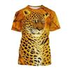 Summer Leopard 3D Print T-Shirts Streetwear Men Women Fashion Oversized Short Sleeve T Shirt O-Neck Male Tees Tops Clothing