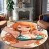 1pc Nami  Carpet, Round Rug, Comfortable, Suitable for Entryways, Living Rooms, Office, And Bedrooms, Christmas Decoration