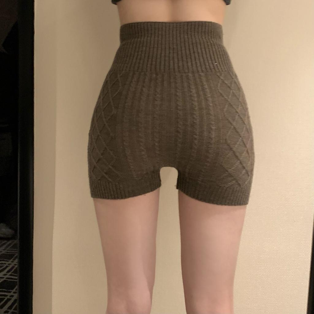 Autumn And Winter Comfortable Anti-glow Shorts Knitted Fall And Winter High Waist Simple Solid Color Bottoming Safety Pants