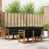 Outdoor Sofa Set with Cushions 7 pcs Natural and Black