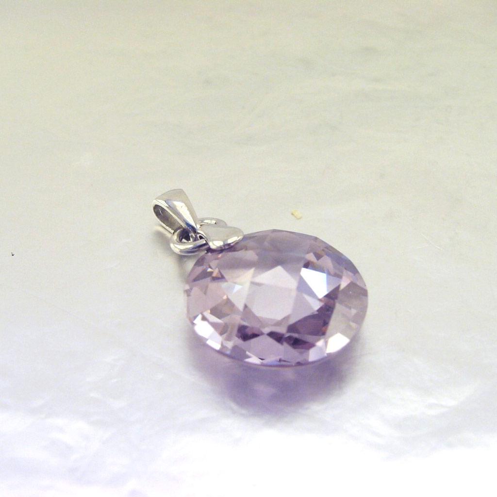 Les Trésors De Lily [E9235] - Silver Pendant 'Linda' Lavender