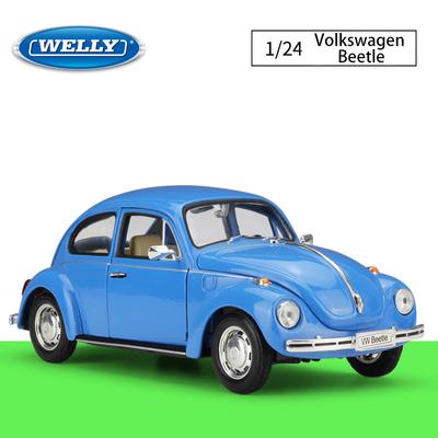 1/24 Scale Welly  Volkswagen Beetle Alloy Car Model Diecasts Metal Toy Vehicles Car Model High Simulation Collection Childrens Gifts