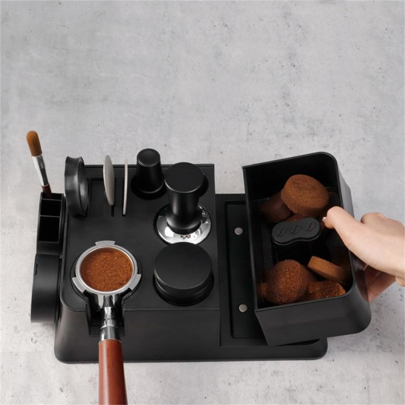 Multifuntional Tamper Station Practical Tamping Station Plastic Tamper Station Coffee Tool Suitable for Various Settings