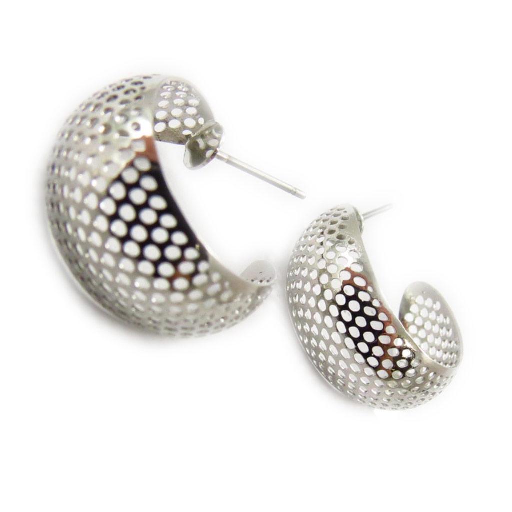 Les Trésors De Lily [J6892] - Silver 'Choregraphy' Hoop Earrings Ø 20 Mm