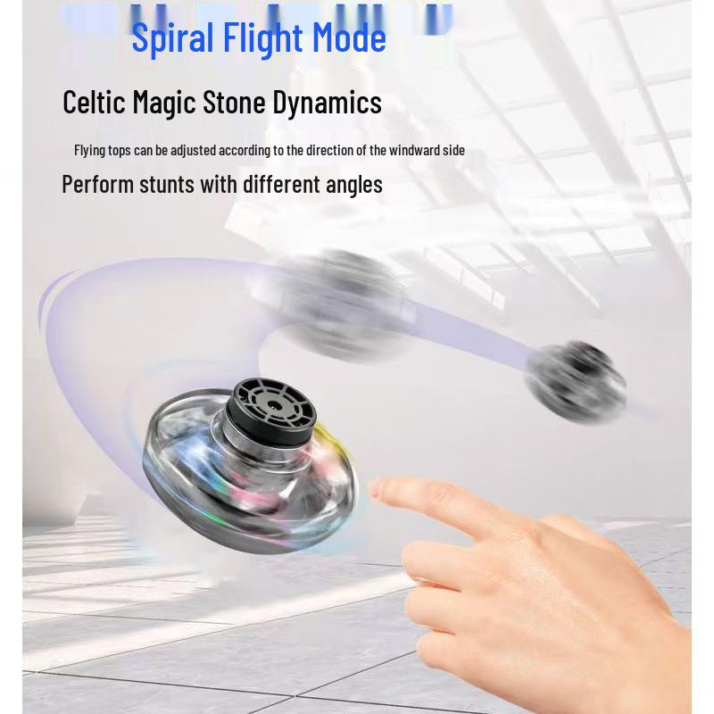 Gesture-Sensing UFO Boomerang: Durable Luminous Hovering Spin Toy