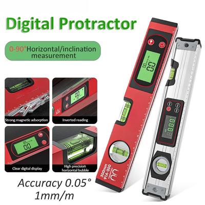 Transferidor Digital Localizador de Ângulos Nível Eletrônico Portátil 0-90° Inclinômetro Escala de Inclinação Régua Nível de Bolha Magnético