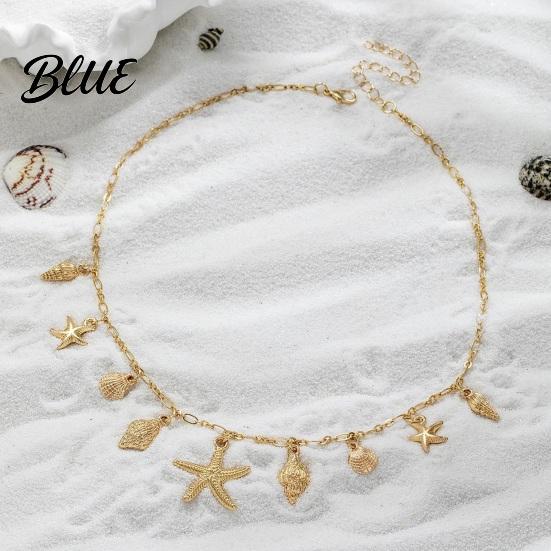 Holiday Style Necklace Summer Beach Necklace Shell Conch Starfish Charms