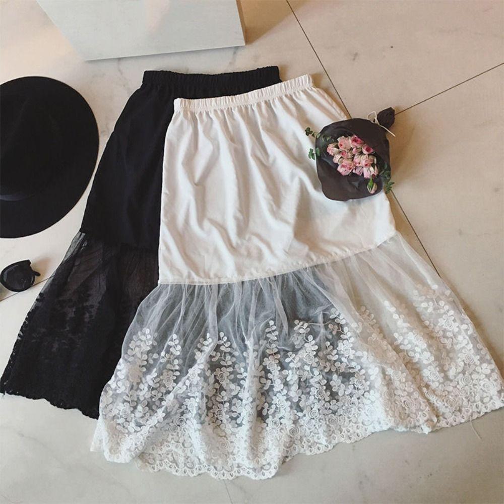 70cm Safety Skirt Petticoat Flower Lining Petticoat Women Soft Lace Underskirt Slips Spring