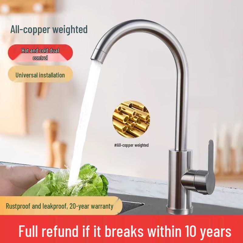 Mengwan Heiß- und Kaltwasser-Küchenarmatur aus Vollkupfer