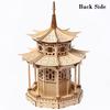 3D Wooden Puzzle Chinese Traditional Building Octagonal Pavilion DIY Assembly Kits Model Desktop Game Toys for Children Adults