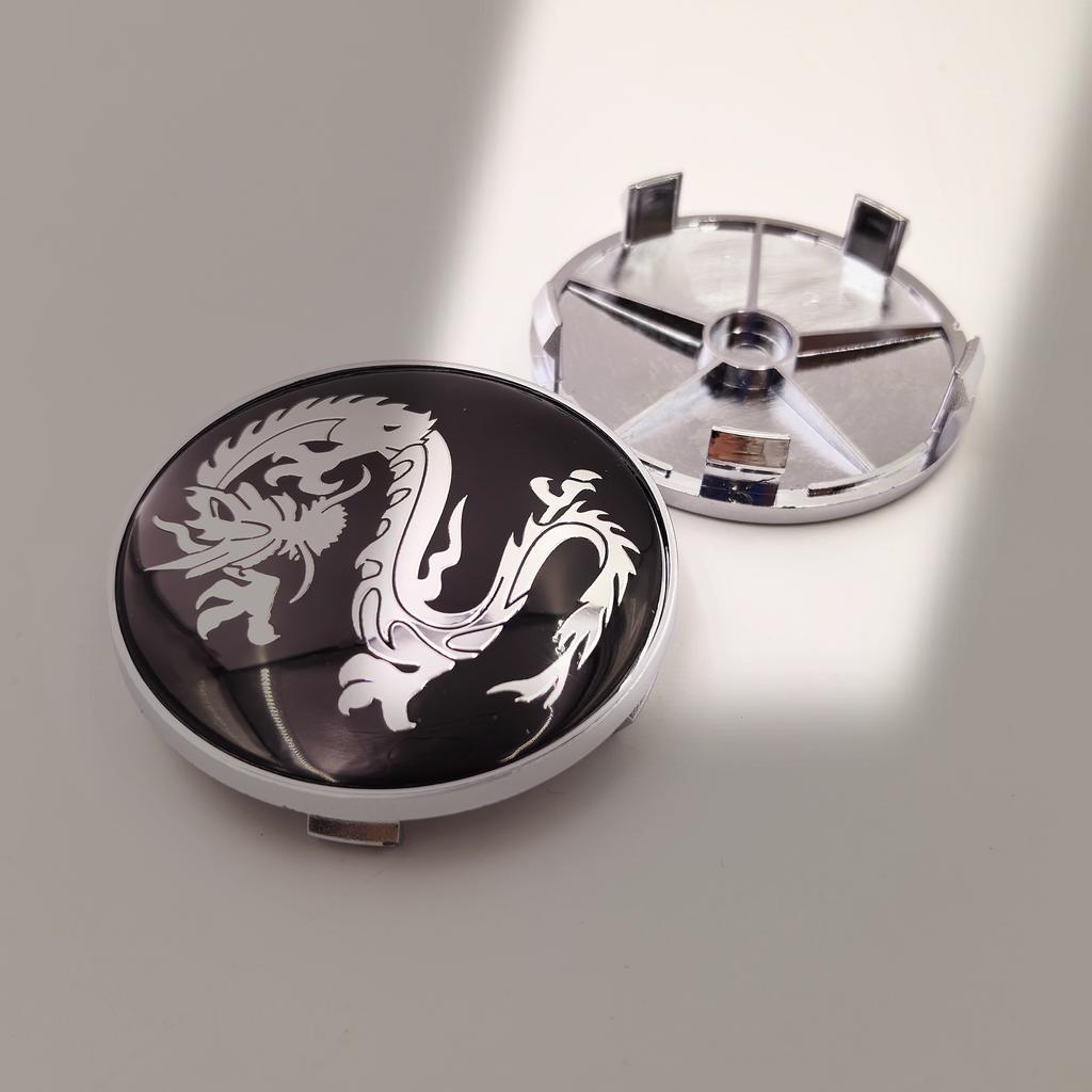4pcs 65/68mm Dragon Emblem Car Wheel Center Caps Hubcap Cover Hub Center Cap for Benz BMW Lexus Mazda Tesla Ford Chevrolet