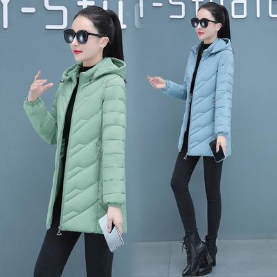 Lehká bavlněná bunda Dámská středně dlouhá zimní styl Nová zeštíhlující a zeštíhlující bavlněná bunda Teplá bavlněná bunda Oversized bunda