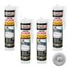 IsolBau Sanitary Silicone Light Gray Sanitär Silikon 4 x 300ml