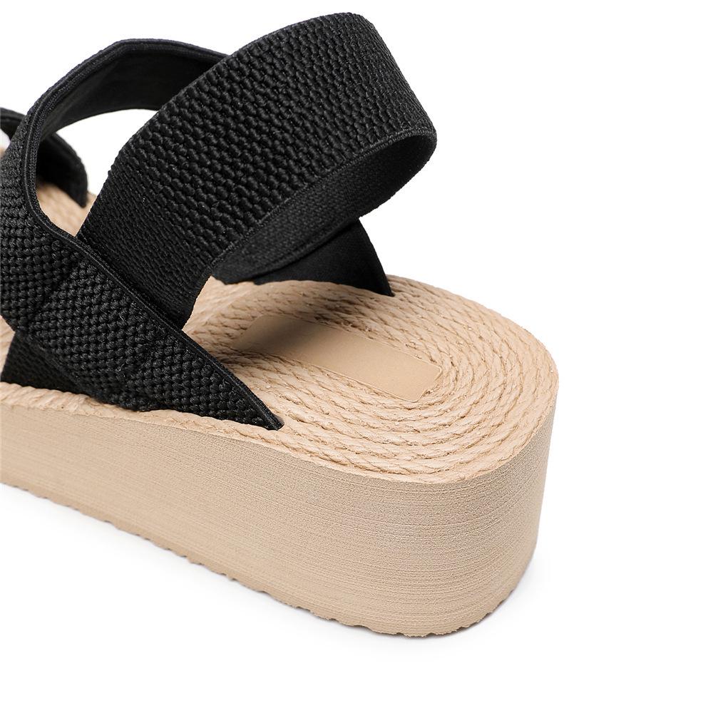 Women's 2024 Summer Korean Cross-Strap Thick-Soled Roman Sandals