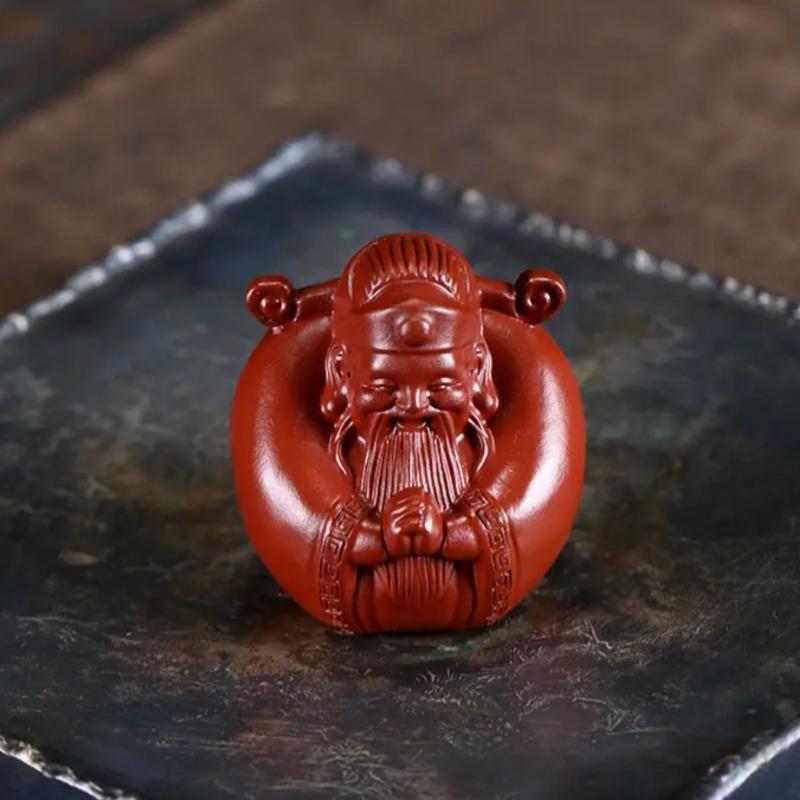 Purple Sand Tea Pet Little God of Wealth Boutique Tea Table Ornament Tea Set Accessories Tea Play Sculpture