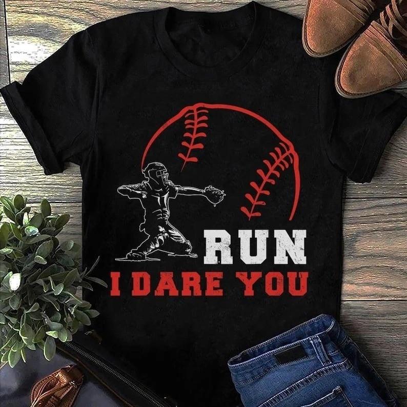 Steal I Dare You Baseball Catcher Baseball Player Baseball T Shirt, Baseball ... XL