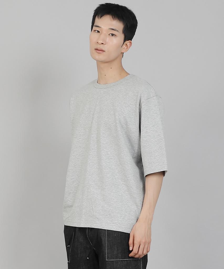 Seinteukeulu Plain R-Neck Half-Sleeve T-Shirt Rhr-896 Gray