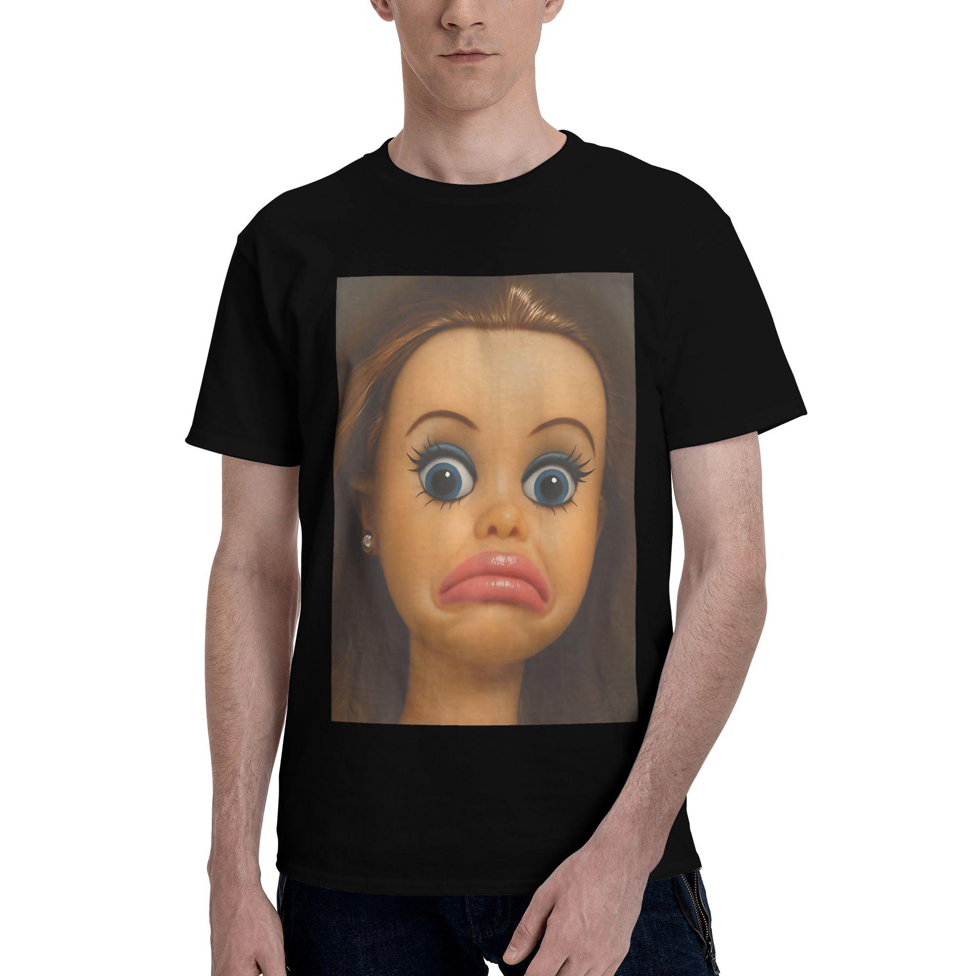 

Men Women s T-Shirt Funny Disgusting Doll Face Meme Vintage 100% Cotton Tees Short Sleeve T Shirt Round Neck Tops New Arrival L