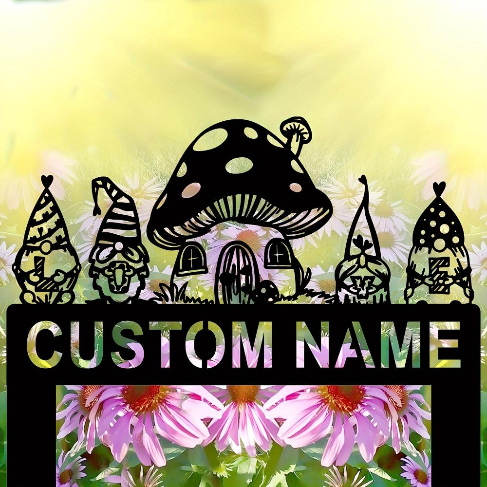 Unique Customizable Art Deco Mushroom House Garden Stake Metal Lawn Ornament Durable Home Valentine Gift